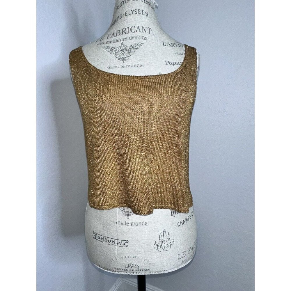Patchington Blazer & Top Women's Gold Metalic Brown Size S/M 2 Pieces Made USA - Picture 6 of 9